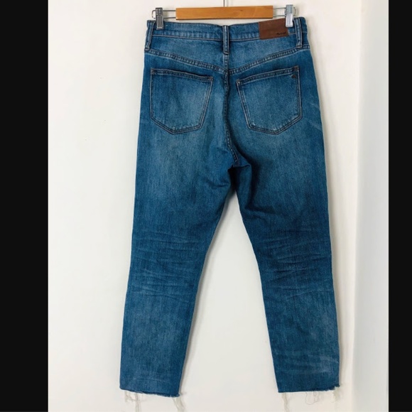 Madewell High-Rise Slim Crop Boyjean Rip Distress - Picture 7 of 8